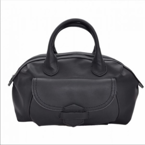 Handbags - Loop & Tuck Soft Solid Black Satchel Purse Bag